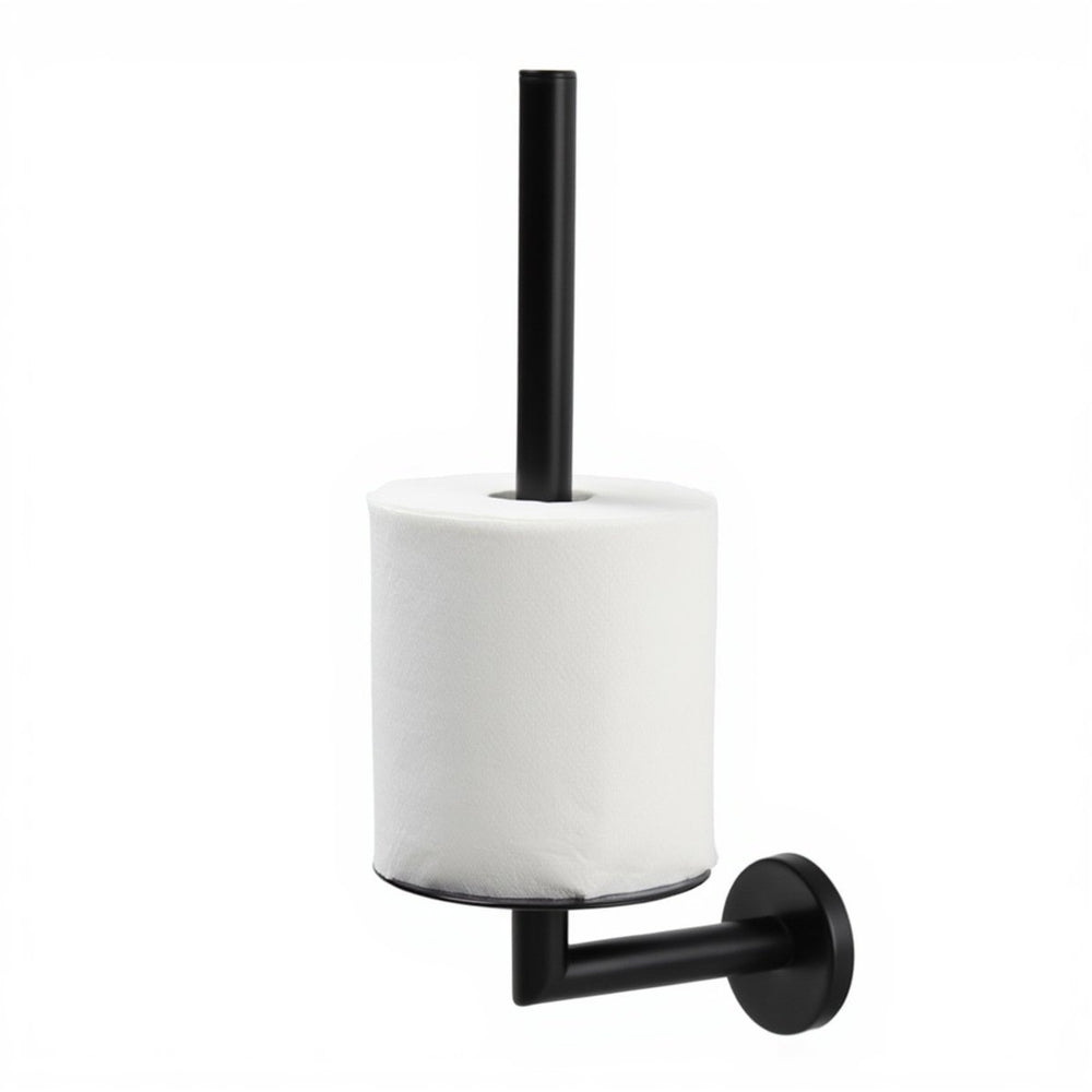 Hush. living hush living - reserve toiletrolhouder - wandmontage - geschikt voor 2 rollen toiletpapier - inc. 3m tape en schroeven - rvs geborsteld - zwart
