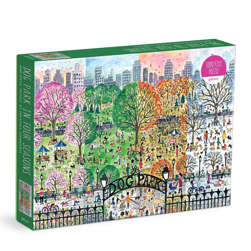 Michael storrings dog park in four seasons 1000 piece puzzle