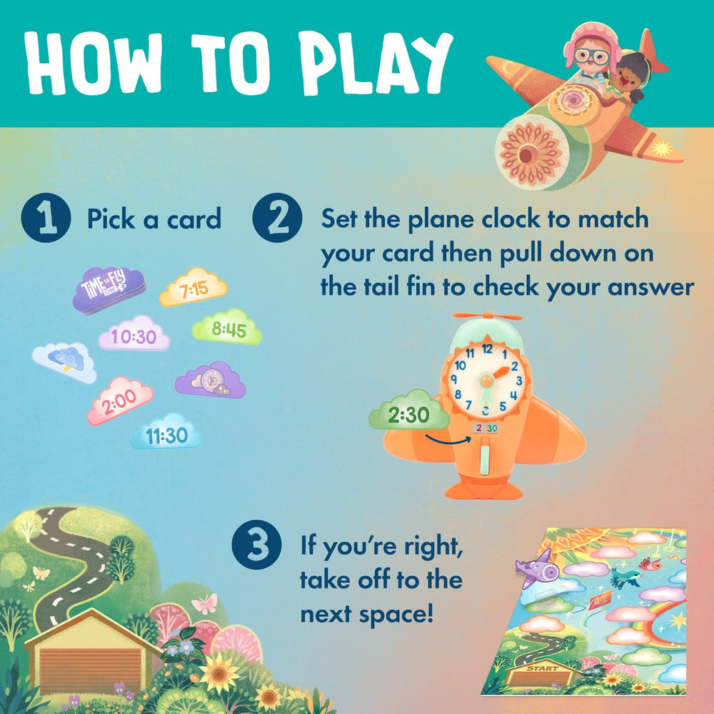 Learning resources time to fly clock game - 3+