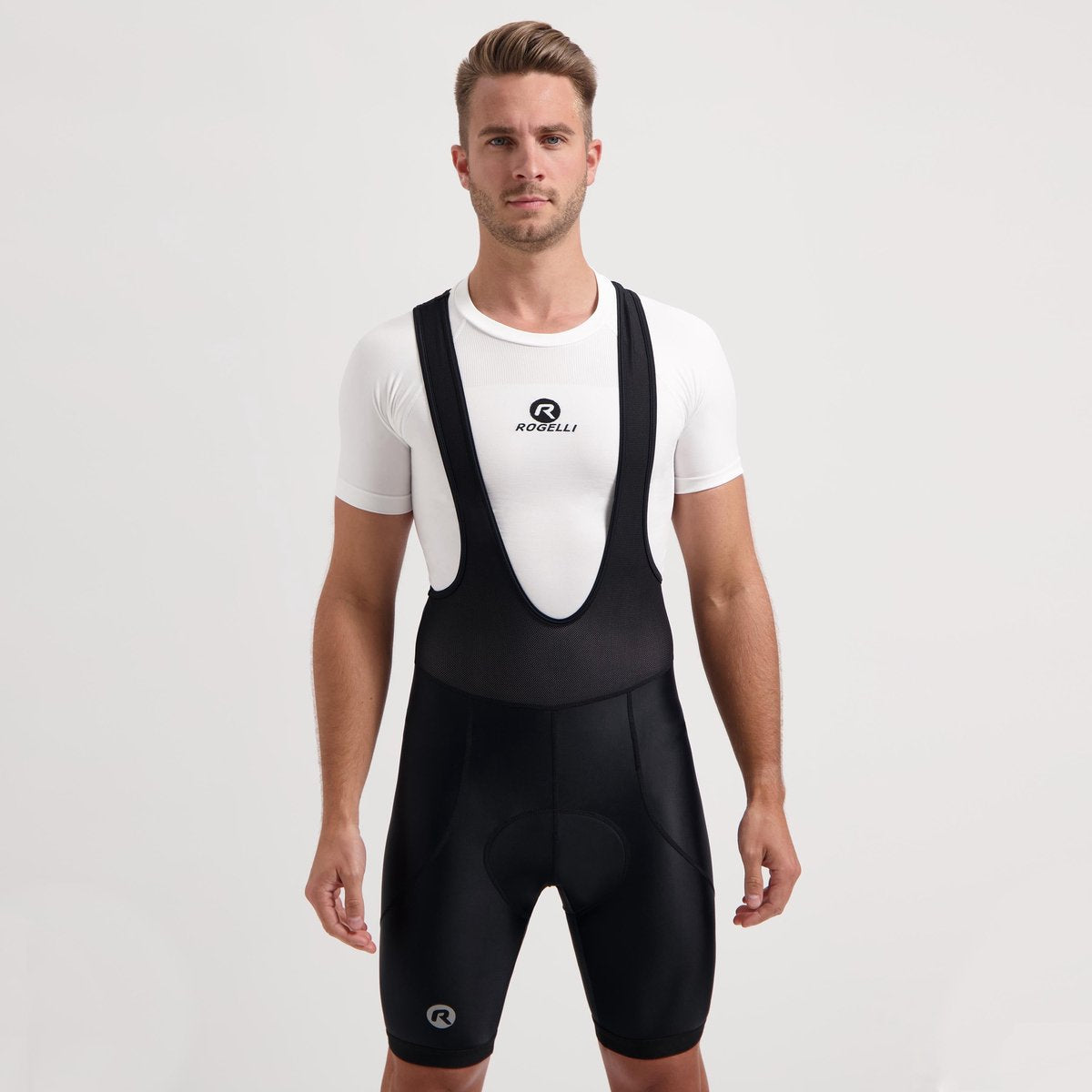 Rogelli core korte fietsbroek heren met zeem en bretels - bibshort - zwart - maat xxl