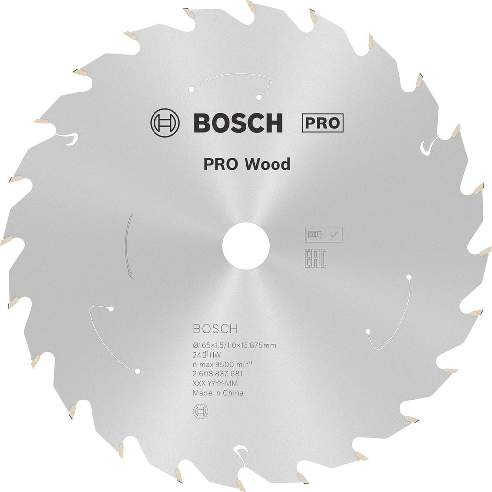Bosch 2608837681 cirkelzaagblad - 165 x 15,875 x 24t - hout