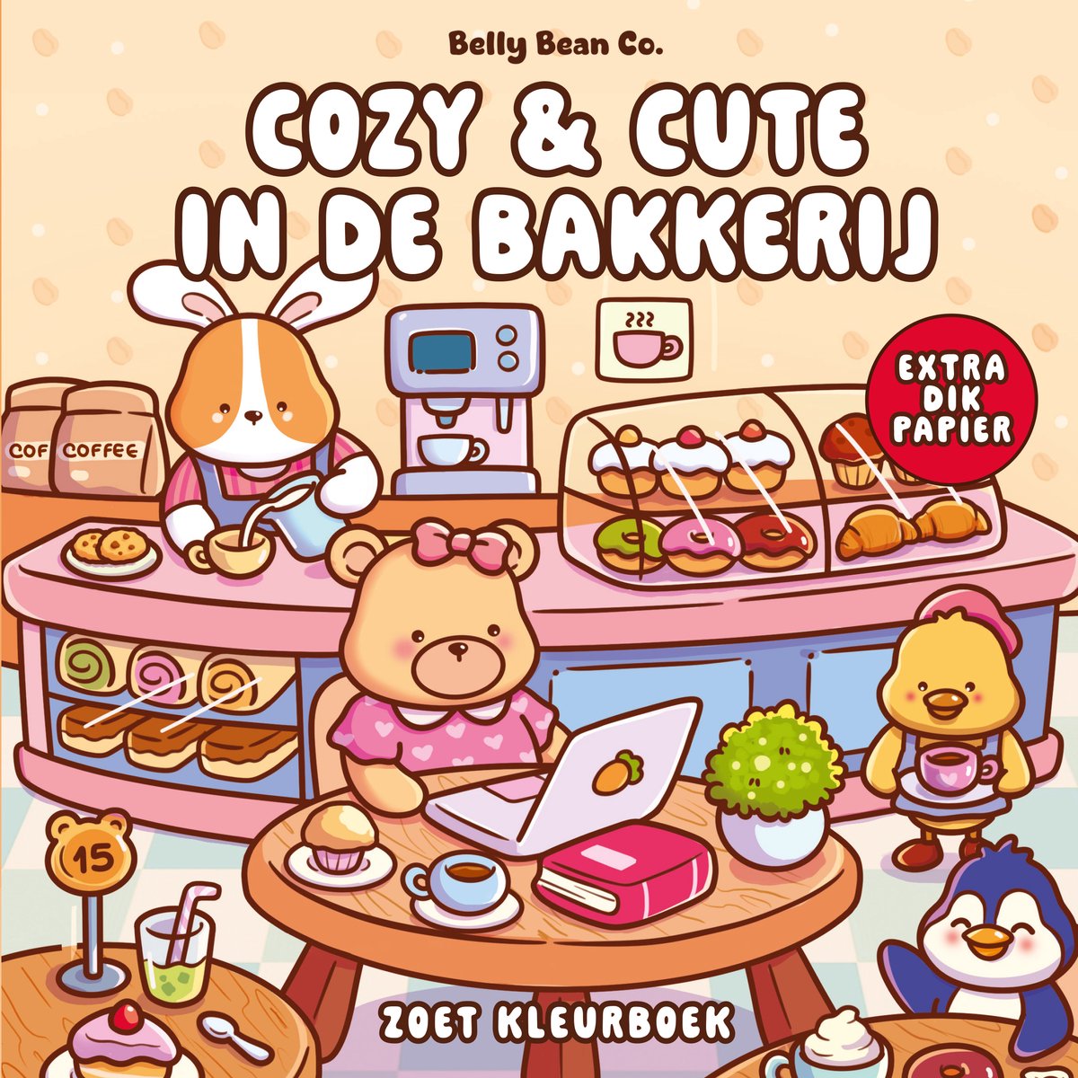 Forte creatief cozy cute kleurboek belly bean co. - cozy cute in de bakkerij
