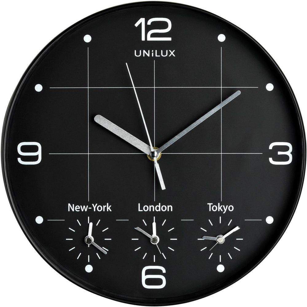 Unilux on time klok - metallic grijs wit