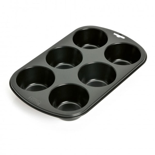 Kaiser muffinbakvorm - voor 6 grote muffins - non-stick - zwart - voor gemakkelijk bakken