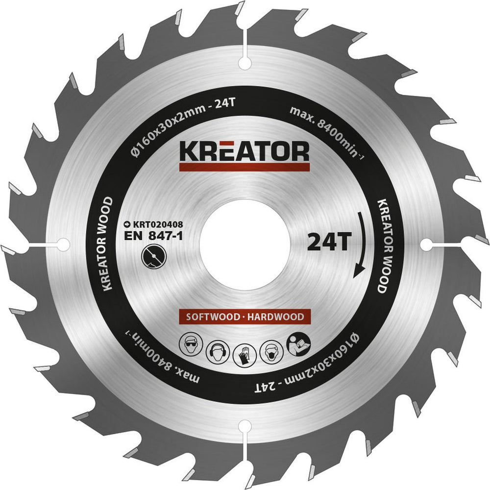 Kreator - krt020408 - cirkelzaagblad - 160mm24t