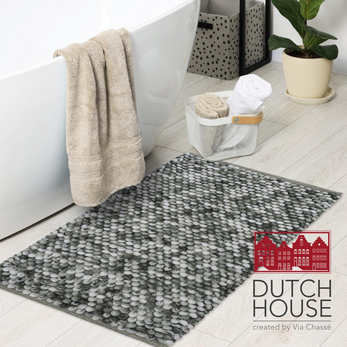 Badmat donkergrijs 60x90cm caorle