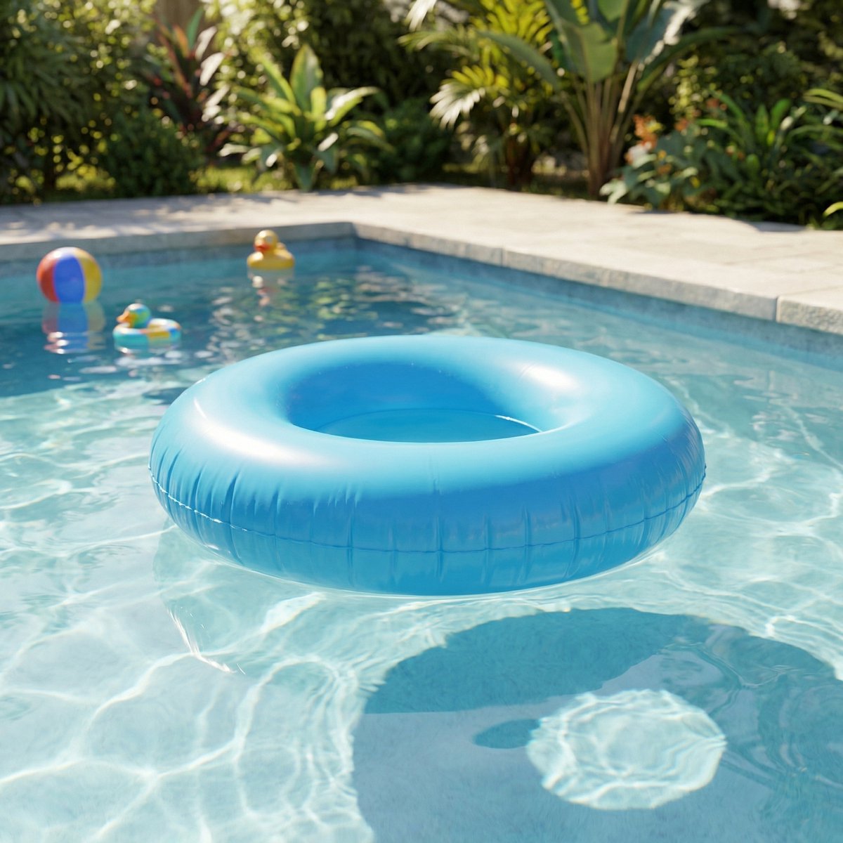 Eddy toys zwemring ø 90 cm - opblaasbare zwemband - opblaasband - max 65 kg - inclusief reparatiepatch - blauw