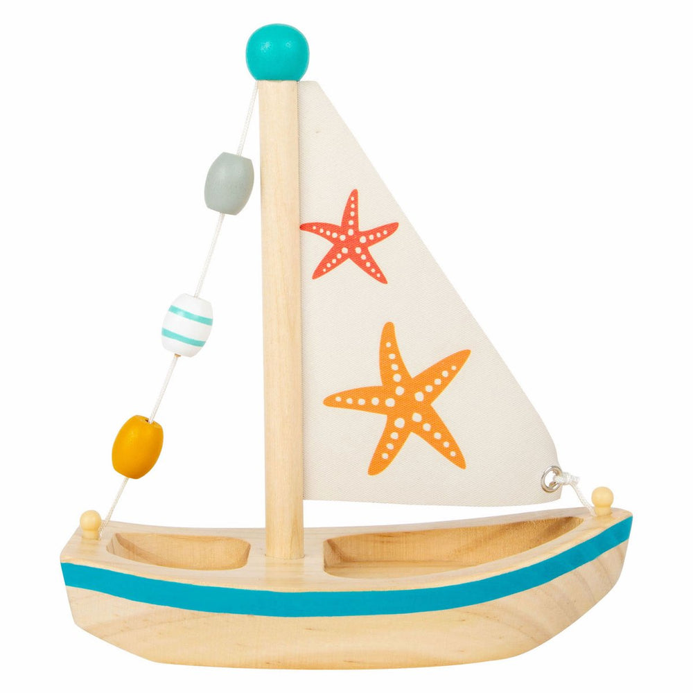 Small foot - badspeelgoed houten zeilboot zeester