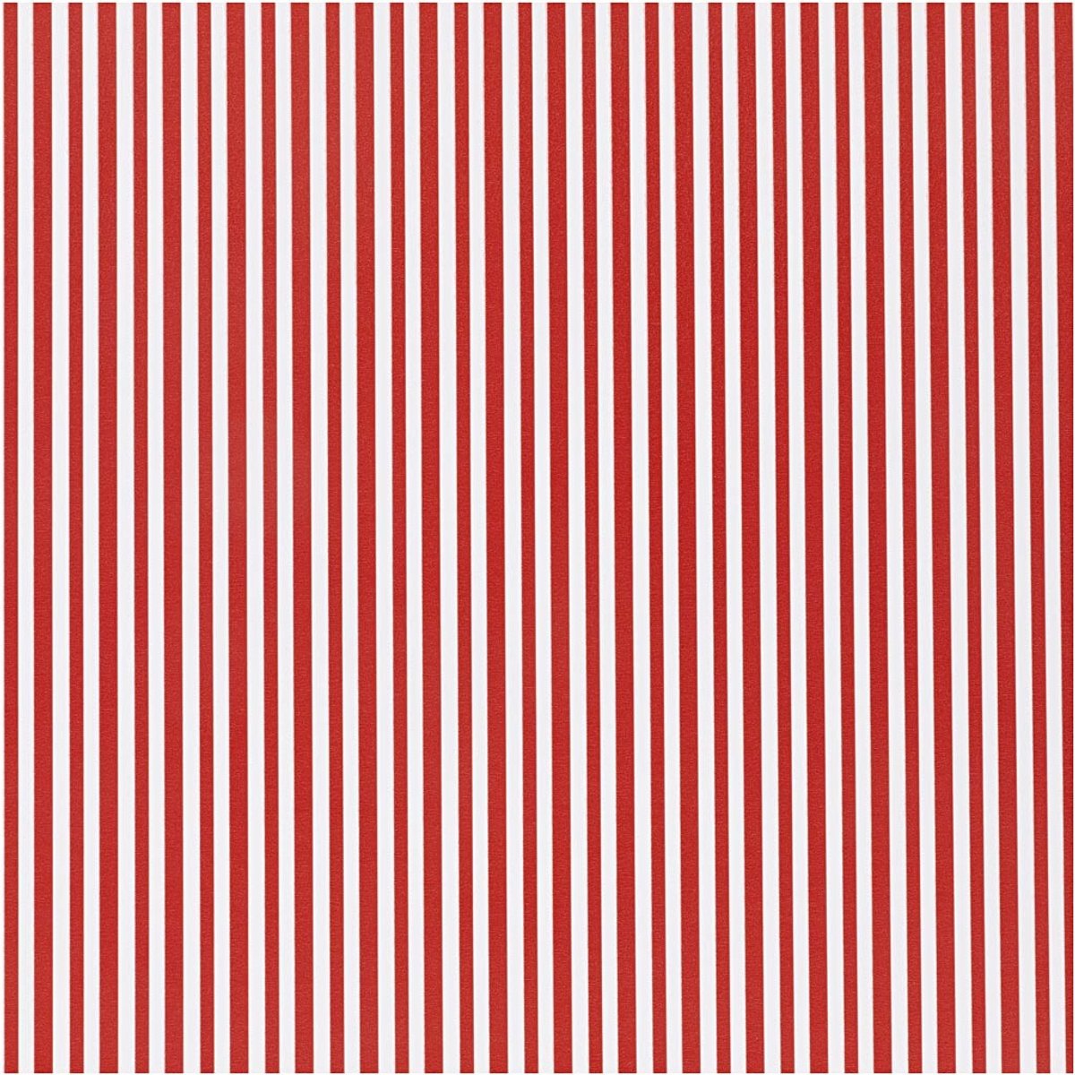 Creativ company inpakpapier, rood wit, strepen, b: 50 cm, 80 gr, 5 m 1 rol