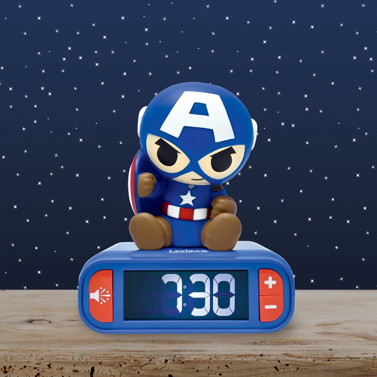 Lexibook captain america nachtlampje wekker met geluiden