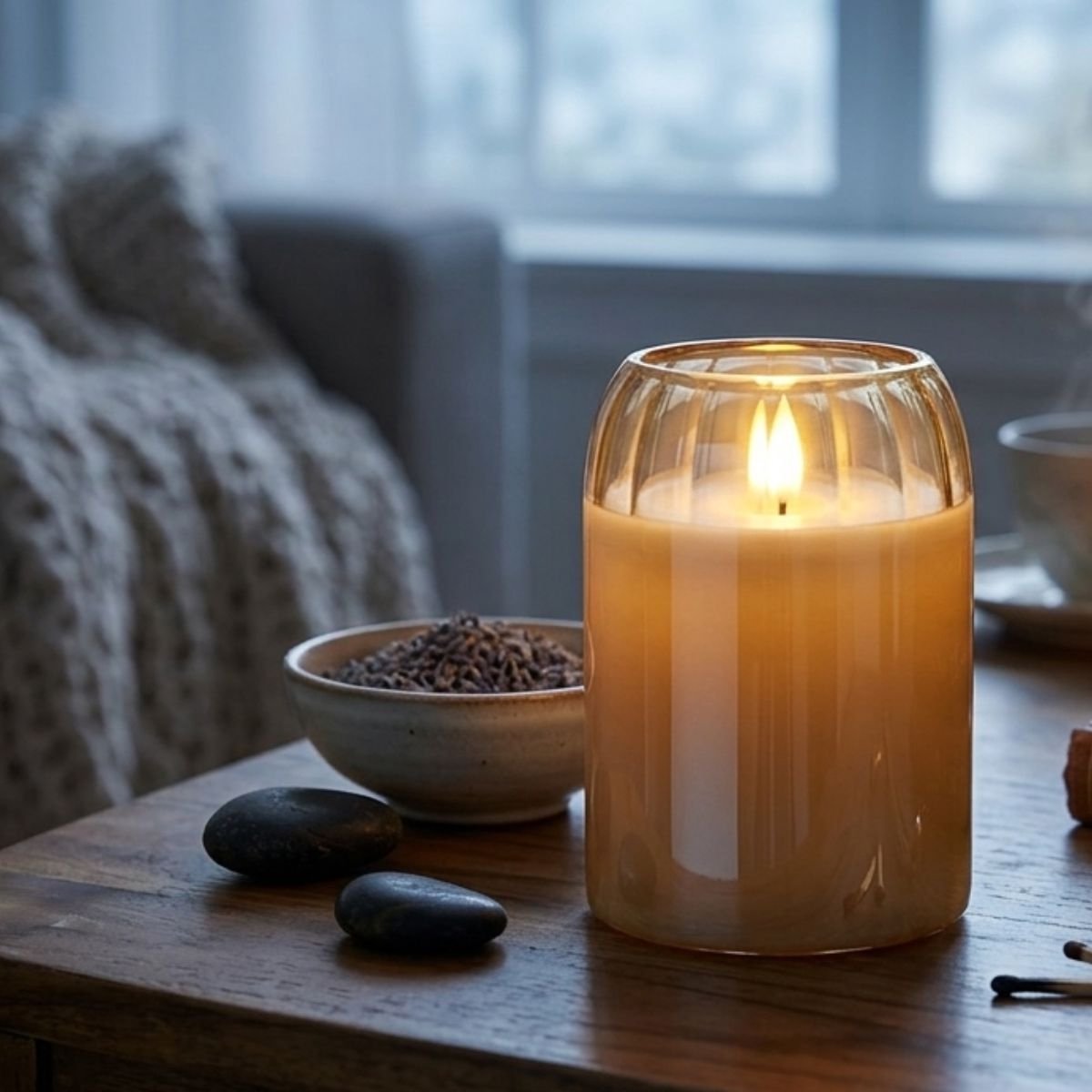 Arti casa led kaars ⌀7,5x10 bruin bewege