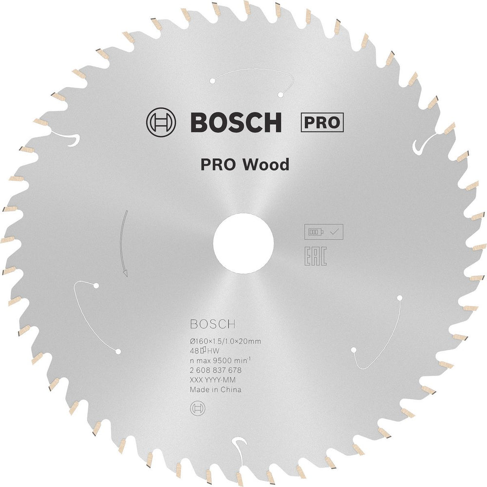 Bosch pro wood snoerloos blad voor cirkelzagen 160 x 1,5 x 20 mm - 2608837678