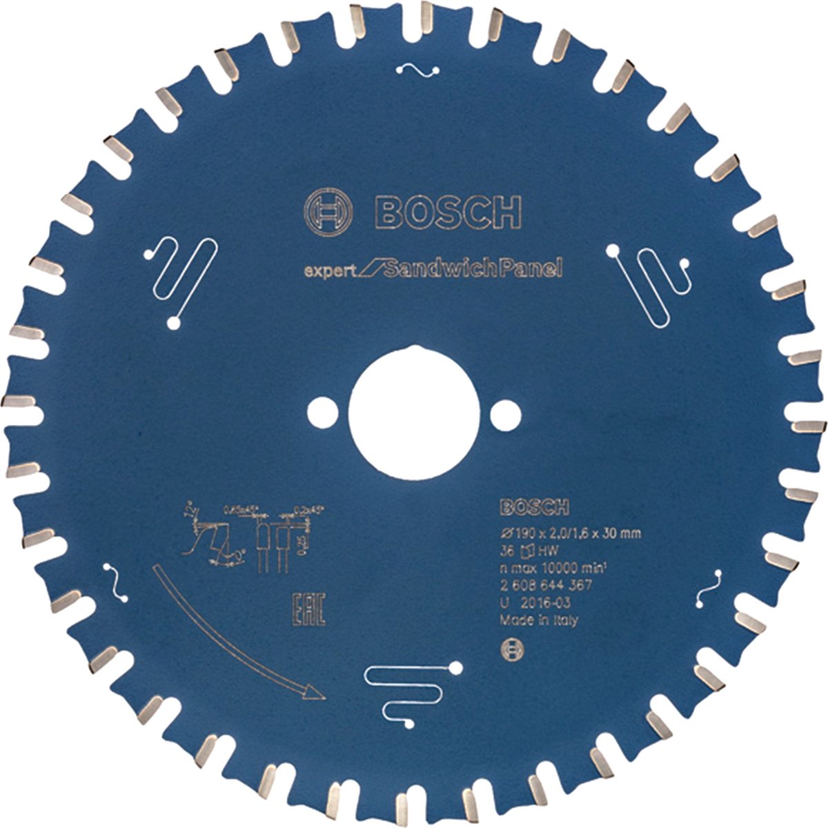 Bosch accessoires expert for high pressure laminate cirkelzaagblad ex sh h 190x30-36 - 1 stuk(s) - 2608644367 - 2608644367