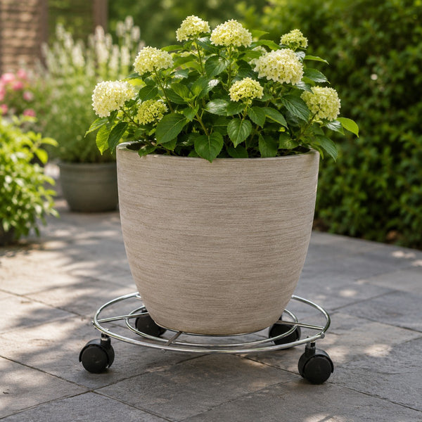 Kinzo plantenstandaard op wielen – plantenroller voor binnen of buiten – ø29 cm