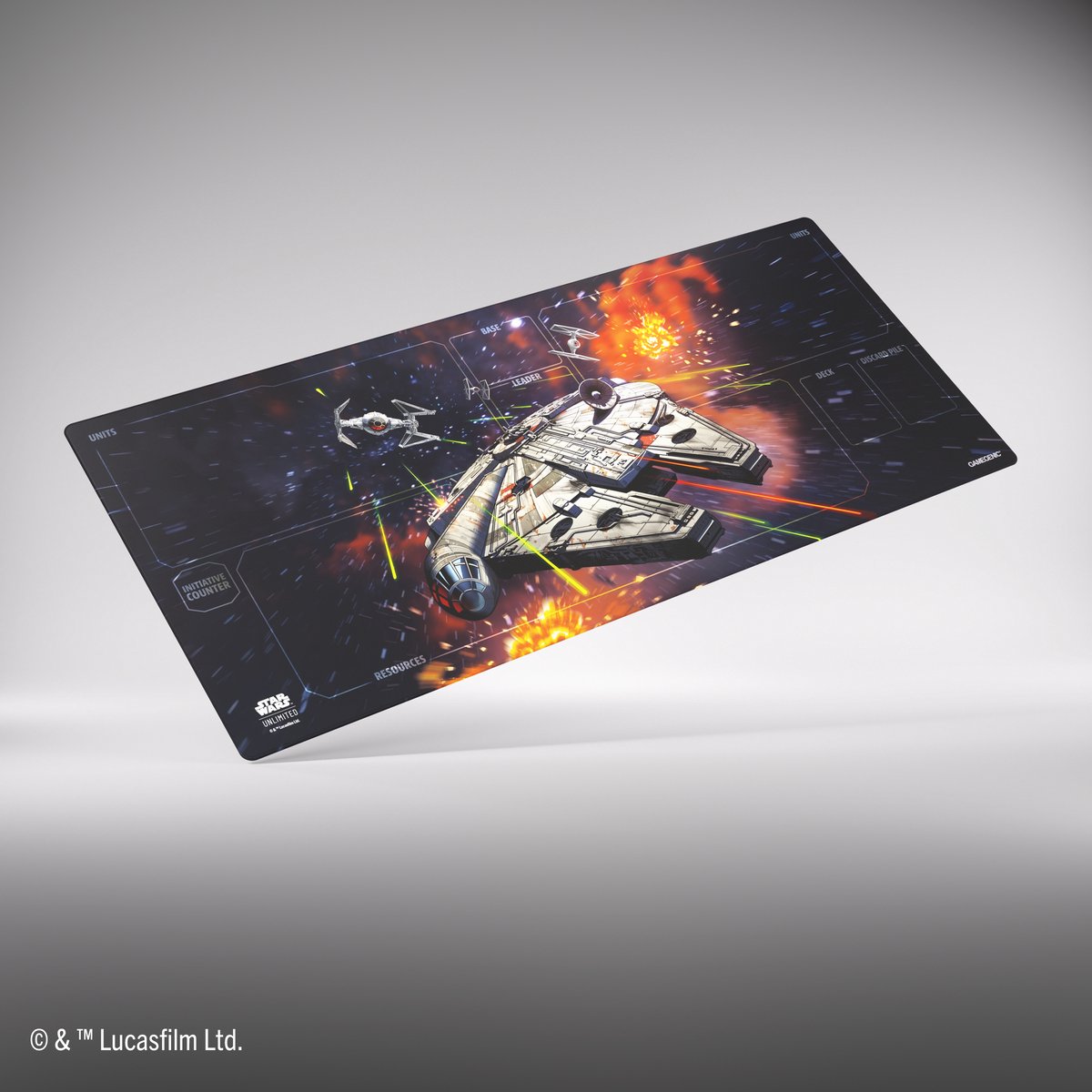 Gamegenic star wars unlimited playmat xtra-wide millenium falcon - 800 x 350 mm - playmat voor star wars: unlimited -