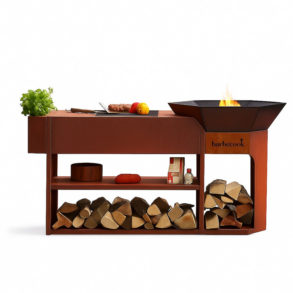 Barbecook nestor island - cortenstaal - 190x55x100cm