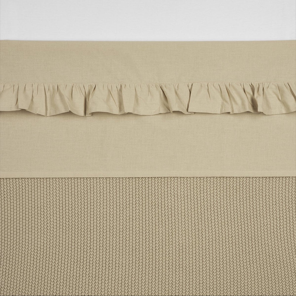 Meyco baby ruffle wieglaken - sand - 75x100cm - 0.3 tog