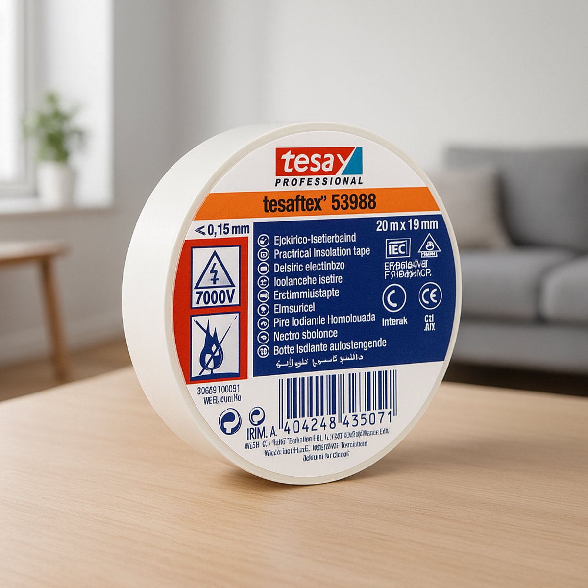 Tesa professional tesa isolatietape 19mm - 20 meter - wit