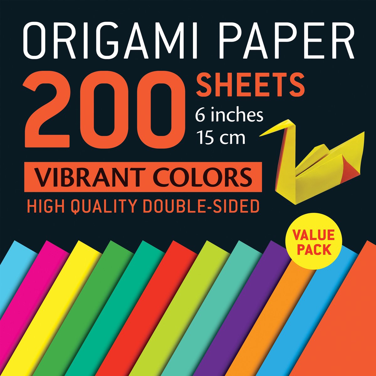 Origami paper 200 sheets vibrant colors 6 (15 cm)