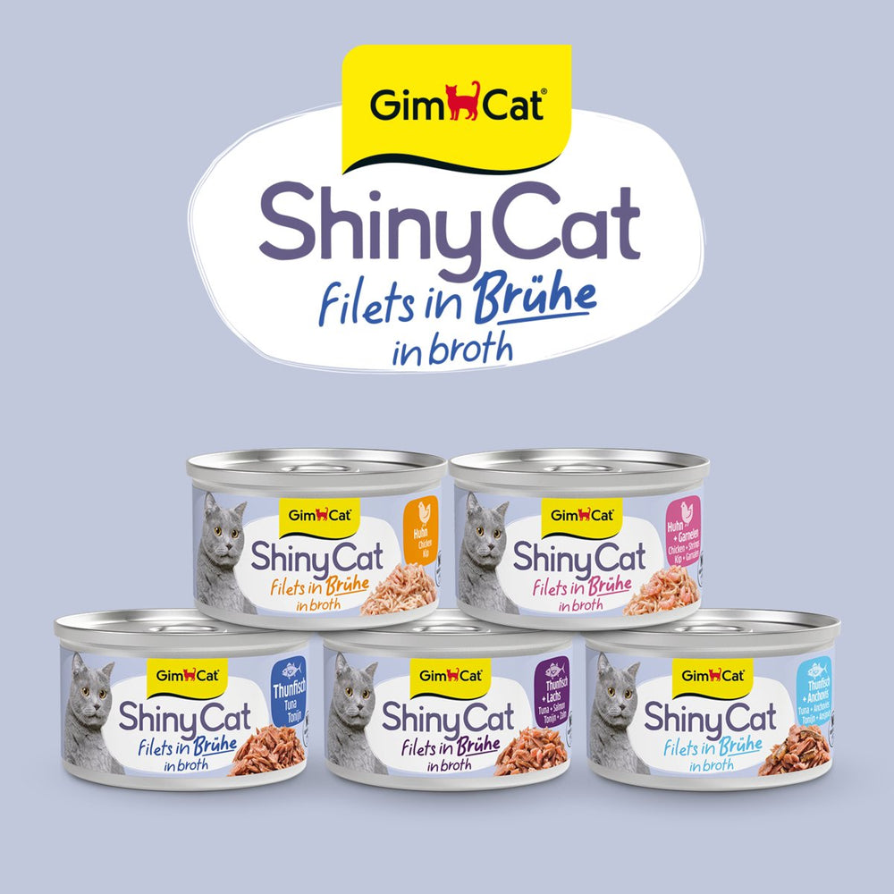 Gimcat 24 x 70 g - shinycat filets in broth kip