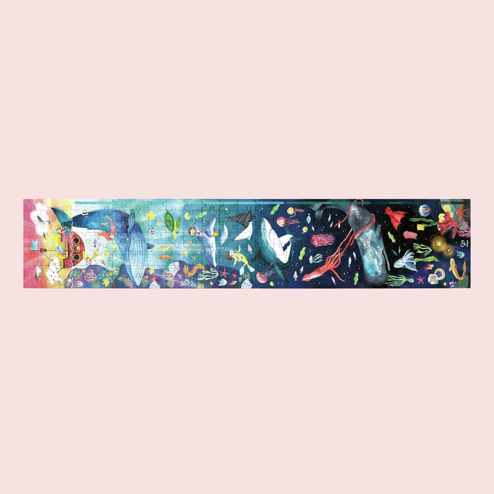 Hape ocean life puzzel 210 stukjes - glow in the dark onderwaterpuzzel voor kinderen vanaf 6 jaar