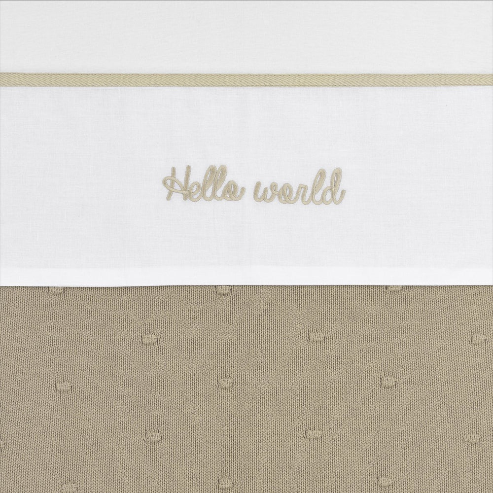 Meyco baby hello world wieglaken - sand - 75x100cm - 0.3 tog