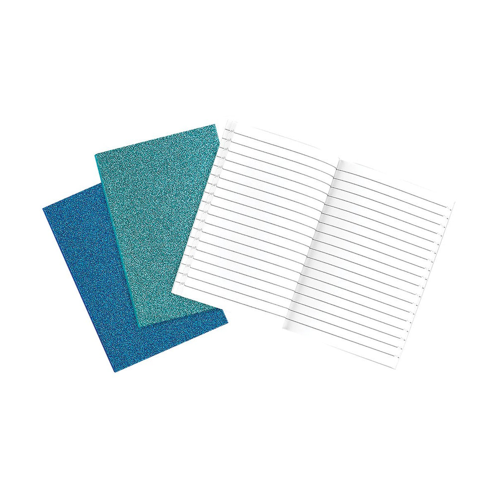 Ooly oh my glitter! notebooks: aquamarine sapphire - set of 3 (4 x 5.75)
