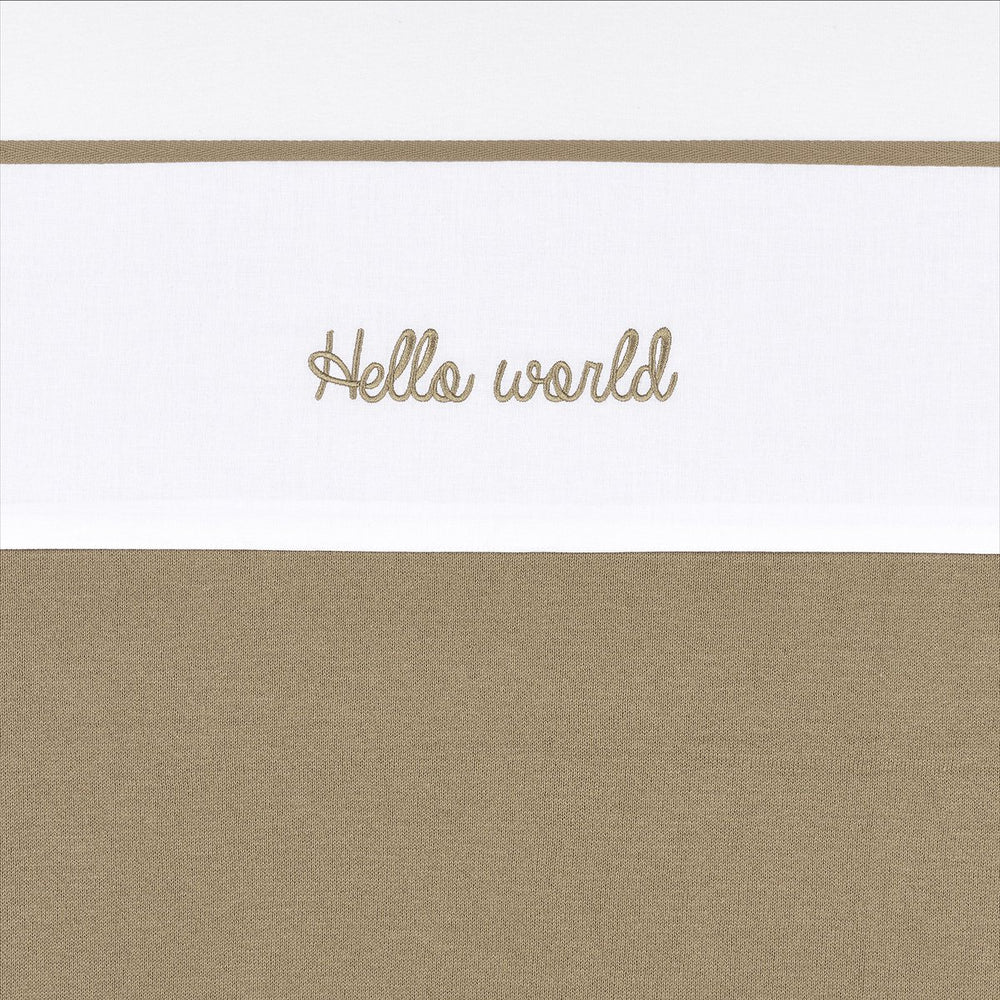 Meyco baby hello world wieglaken - taupe - 75x100cm - 0.3 tog