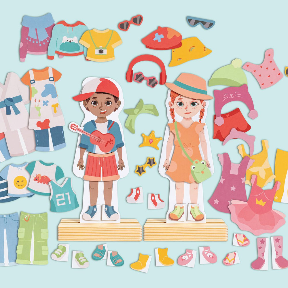 Hape magnetisch aankleedpuzzel - creatief speelgoed voor kinderen van 3 tot 6 jaar, 66 stuks