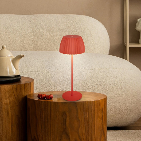 B.k.licht briloner champ - oplaadbare tafellamp - snoerloze lamp - met touch dimbaar - voor binnen en buiten - german design award winner 2025 - oranje - ø14,5 x 36,5 cm