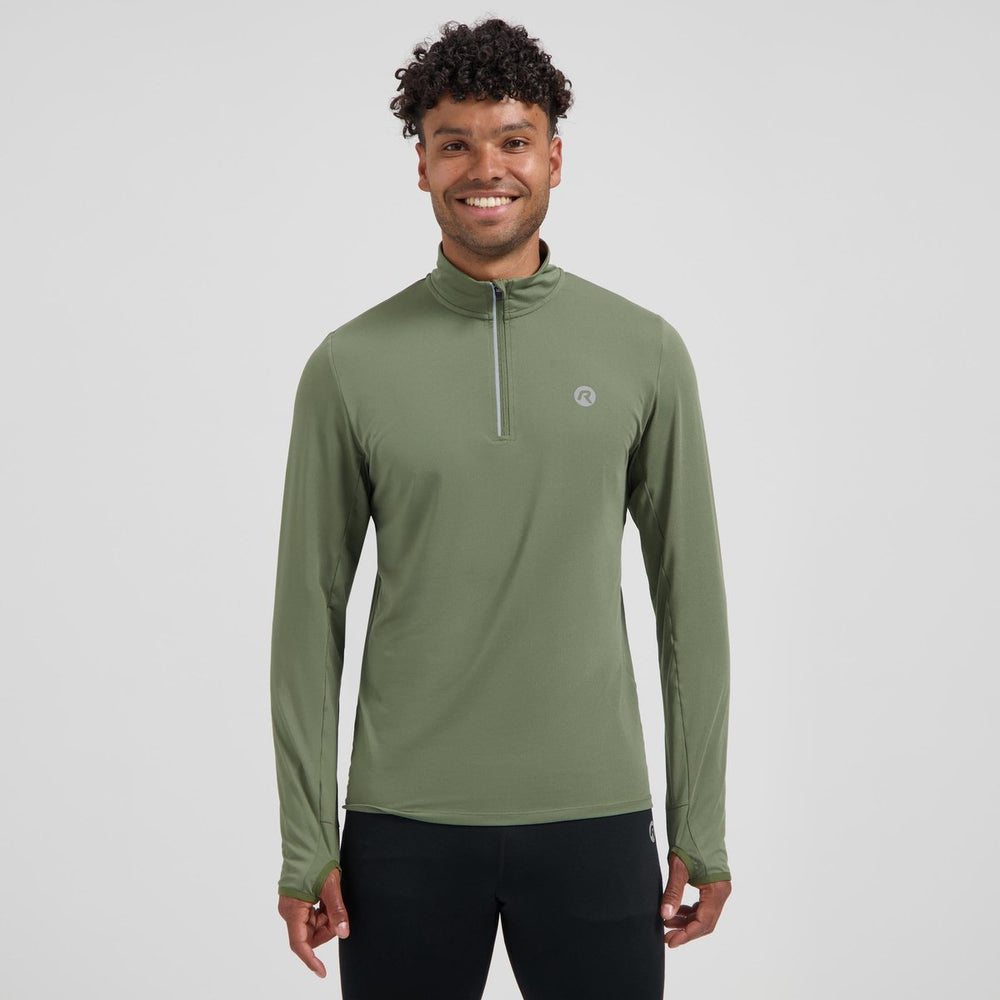 Rogelli core heren hardloopshirt - lange mouw - duimgat - groen