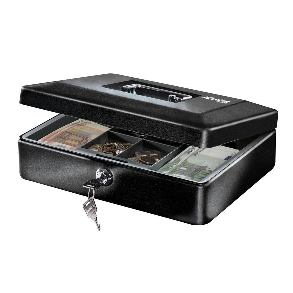 Masterlock kluis geldkist met tray en handvat, cb-12ml