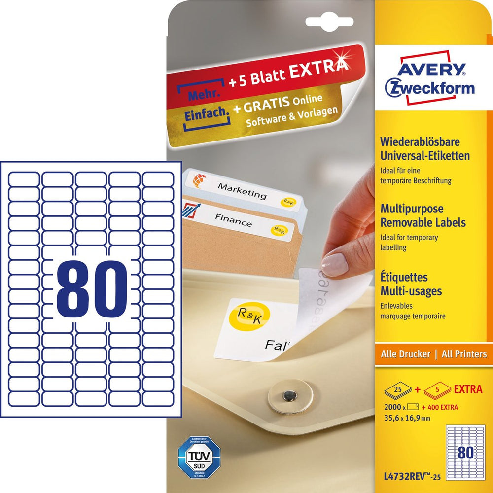 Avery l4732rev-25 printeretiket
