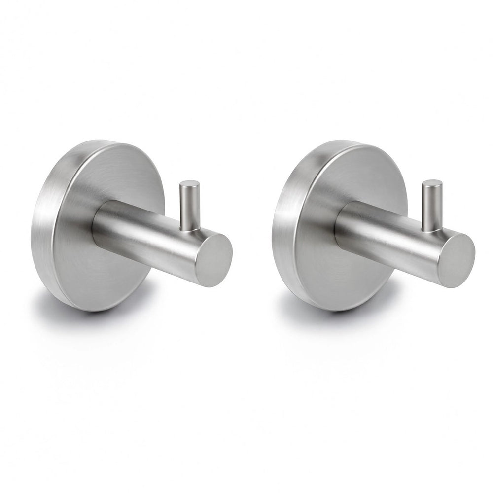 Hush. living hush living - handdoekhaakjes rvs - set van 2 stuks - wandmontage - inclusief bevestigingsmiddelen - geborsteld staal