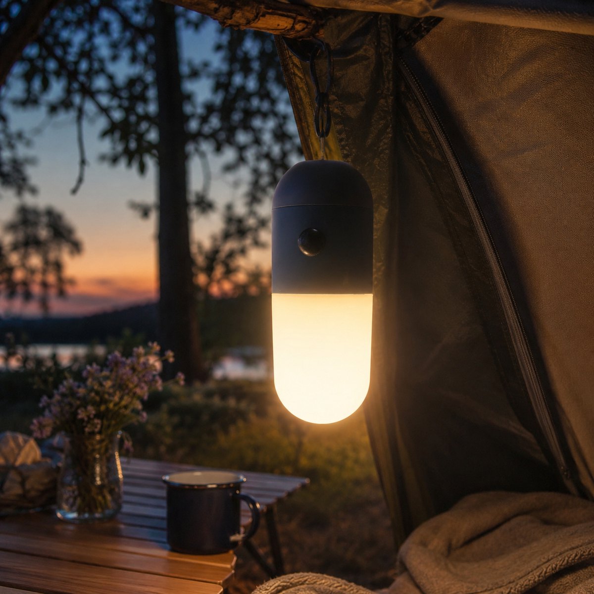 Camp active campinglamp - hanglamp op batterijen - lamp met ophanghaak
