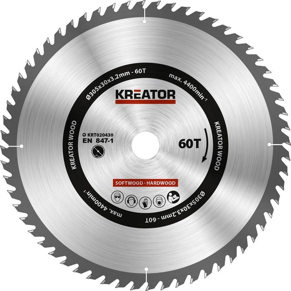 Kreator krt020430 zaagblad hout - 305 mm - 60t