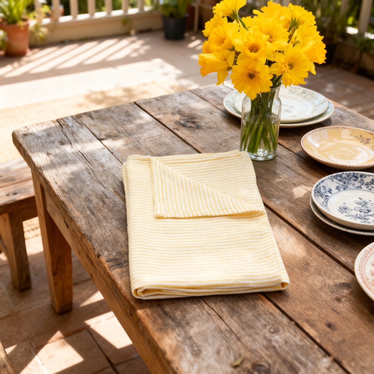 Arti casa table cloth stripe lurex yello