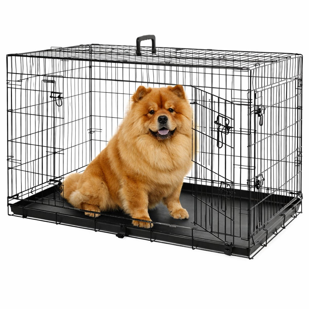 Flamingo hondenbench xl – opvouwbare hondenbench auto – hondenbench draadkooi mezo zwart – 109x70x77 cm – voor grote honden