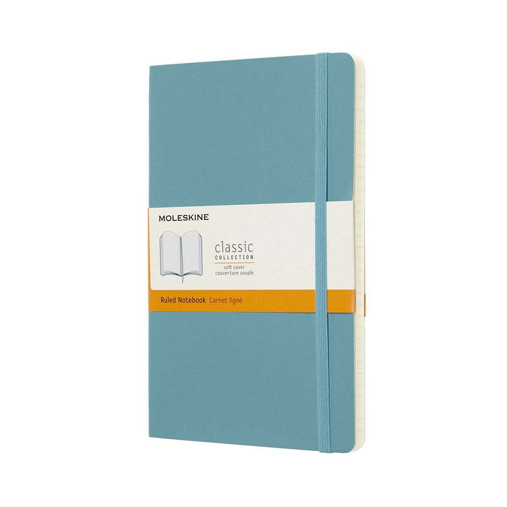 Moleskine classic notitieboek - large - zachte kaft - gelinieerd - rif blauw