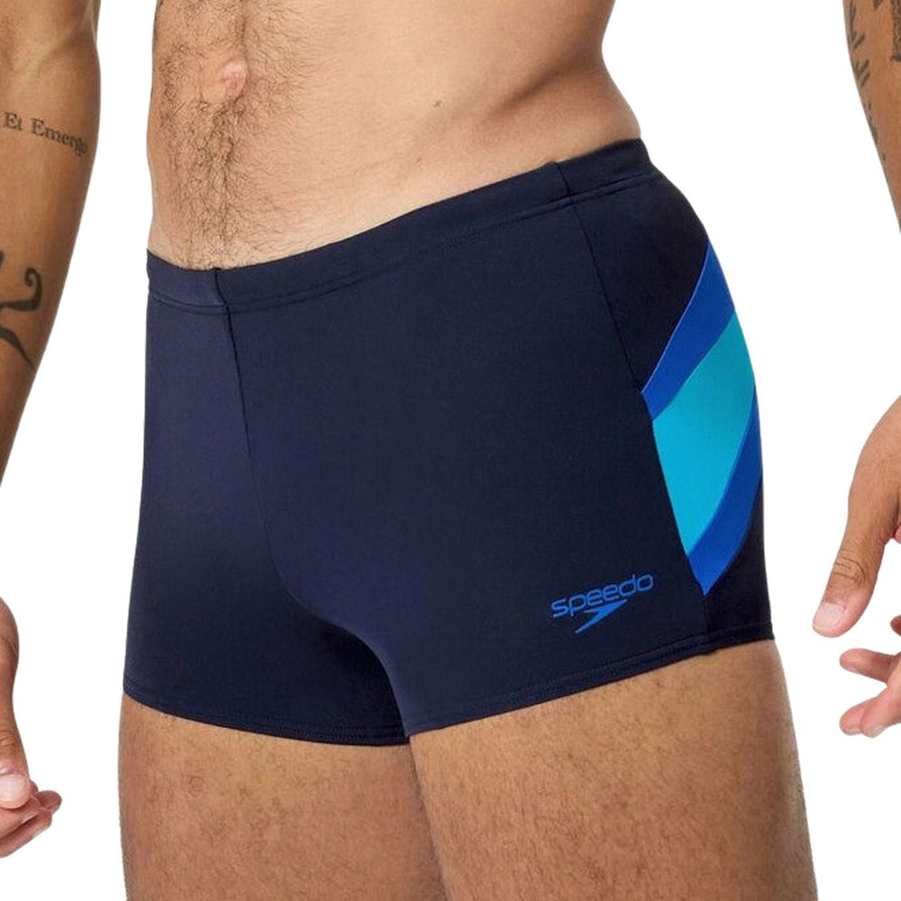 Speedo hyperboom aquashort heren - zwembroek heren - chloorbestendige zwemshort heren - zwemboxer heren met trekkoord - marine blauw - m