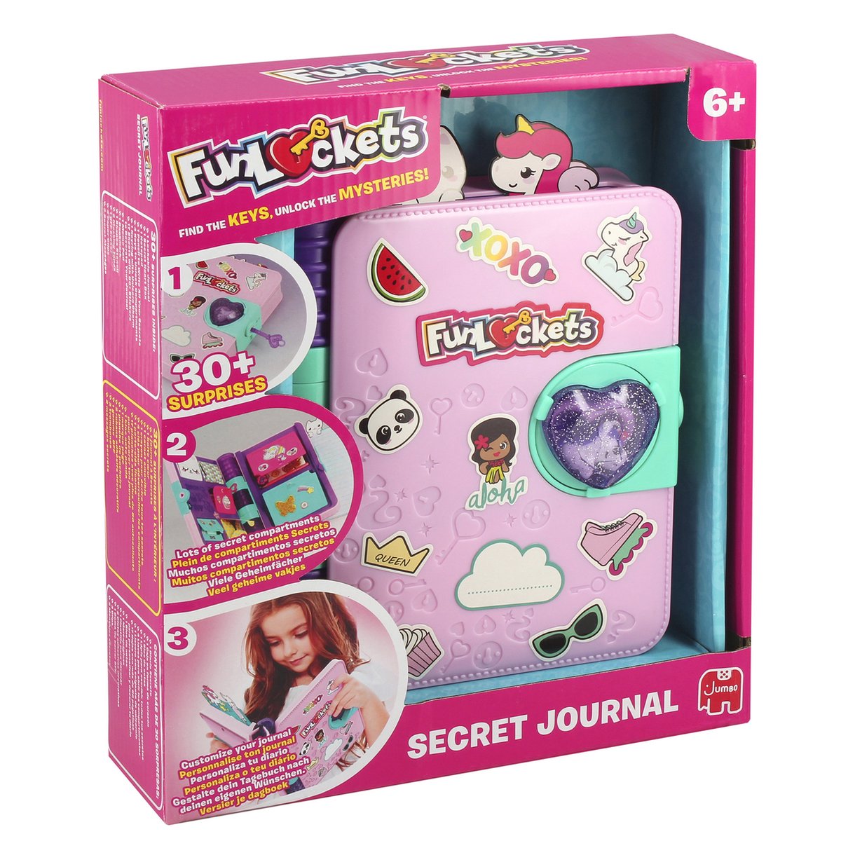 Funlockets jumbo - - secret journal - dagboek meisjes - vanaf 6 jaar