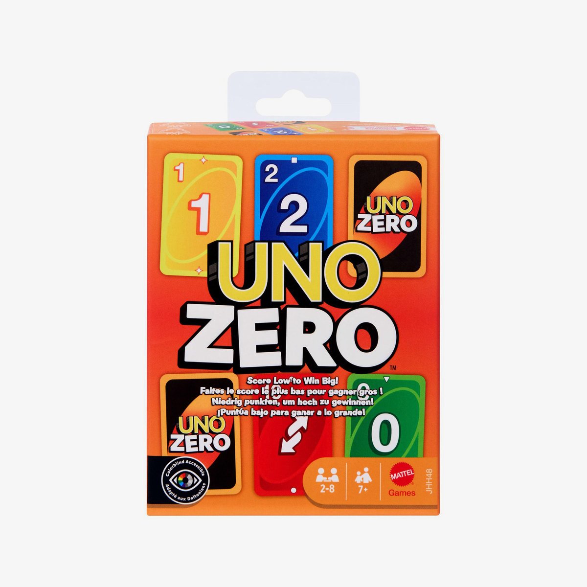 Mattel games uno zero - kaartspel voor kinderen, volwassenen en spelletjesavonden