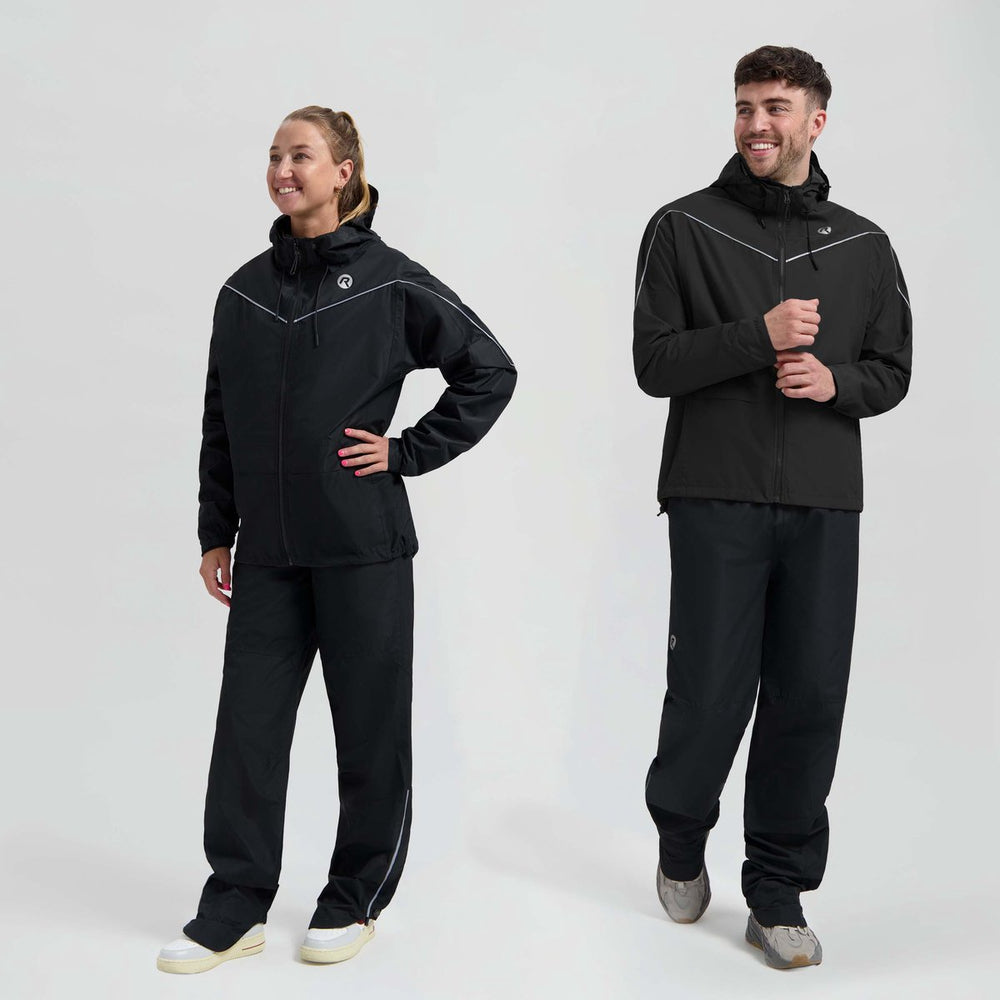 Rogelli commuter essential dames en heren regenpak - zwart