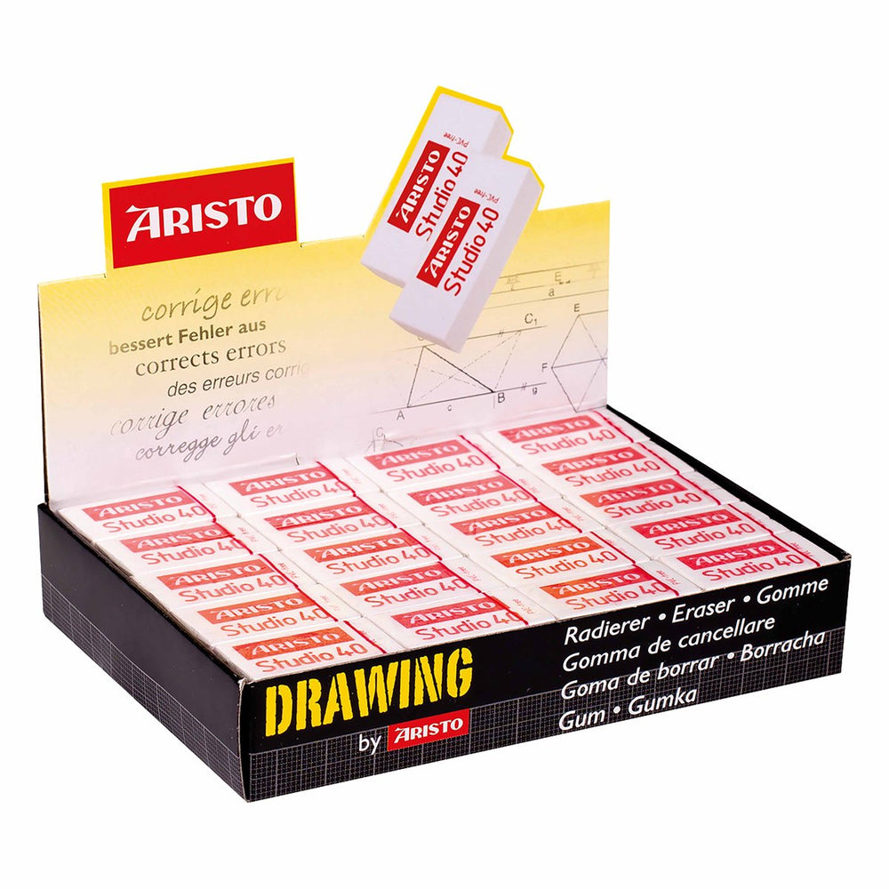 Aristo gum - studio 40 - pvc-vrij - 31x17x12mm - display met 40 stuks - ar-87840