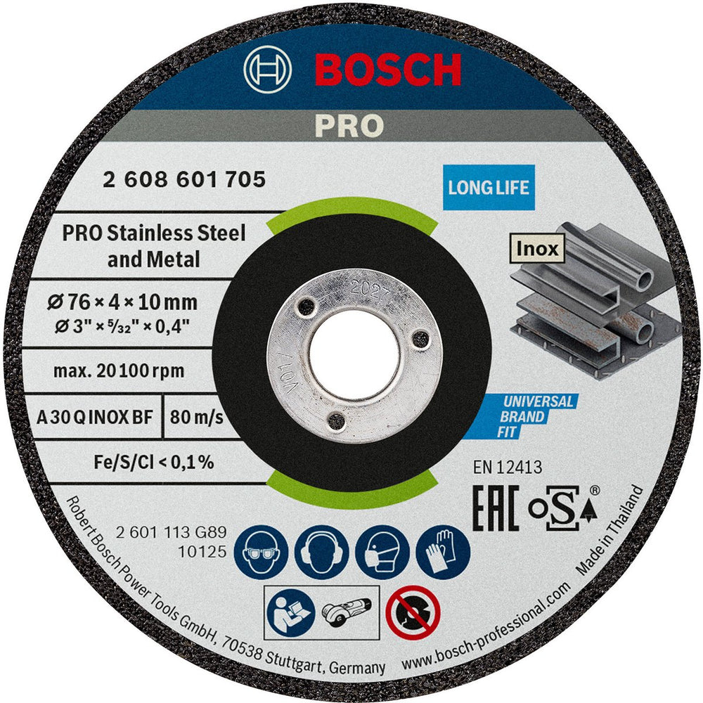 Bosch expert for inox - slijpschijf - 76mm - roestvrijstaal - nauwkeurigheid en veiligheid