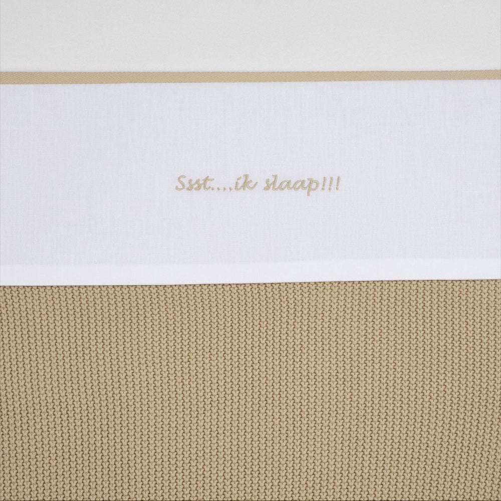 Meyco baby ssst...ik slaap!! ledikant laken - sand - 100x150cm - 0.3 tog