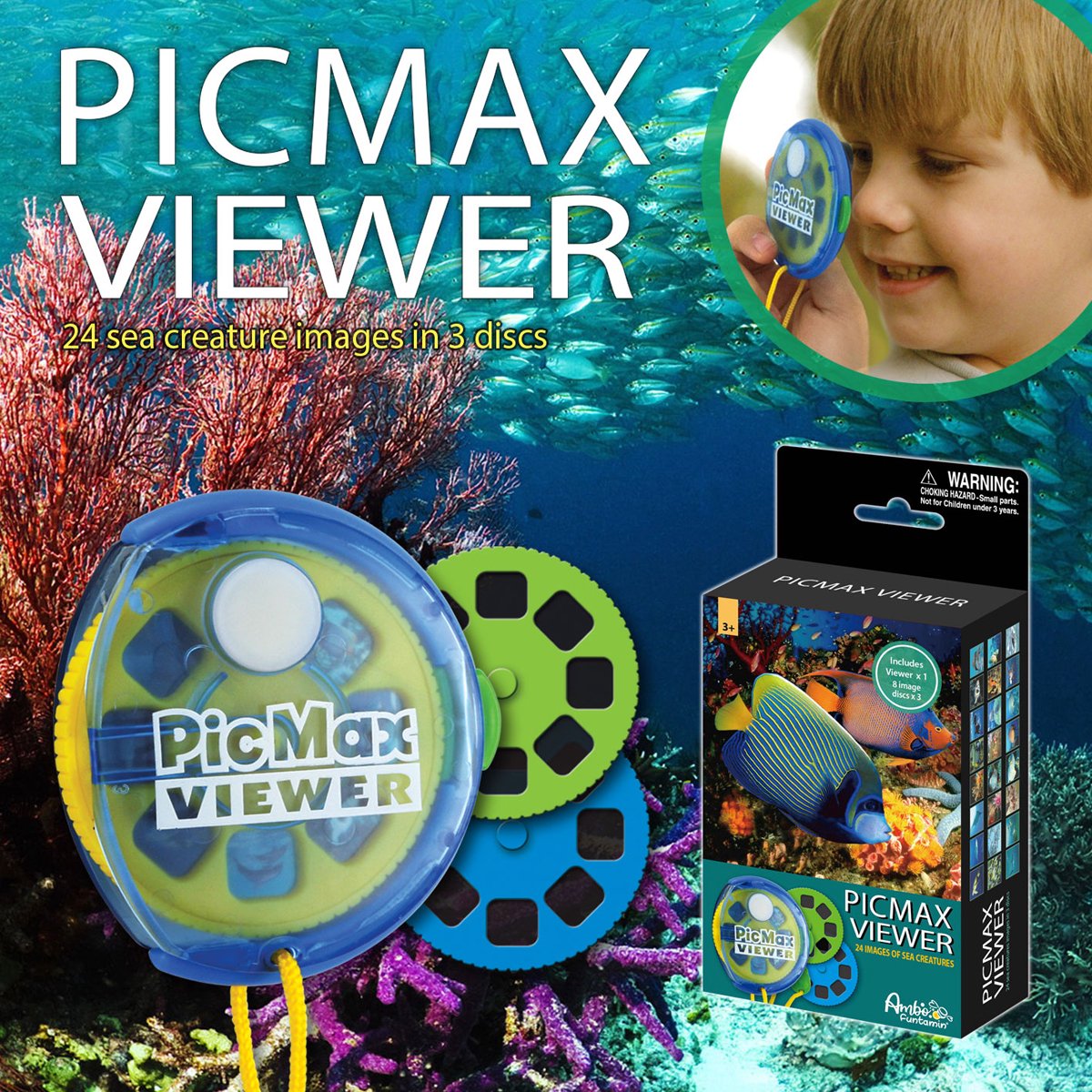 Ambo speelgoed viewer zeedieren educatief karton multicolor 3-99 jaar.