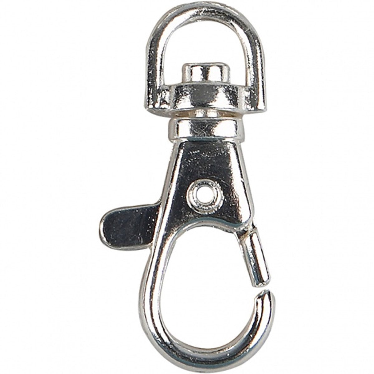 Creativ company creotime - hobbysieradensluiting - sleutelhanger - 40 mm - zilver - 15 stuks