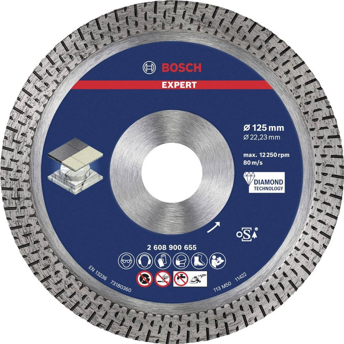 Bosch expert hardceramic serie - diamant doorslijpschijf - 125mm - precisie snijden - gladde randen