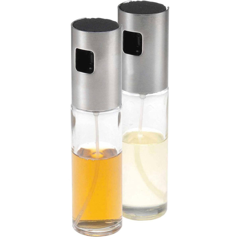 Westmark azijn- en oliespuitset, met pompsproeikop, inhoud: 100 ml per flesje, hoogte: 18 cm, roestvrij staal glas, kleur: zilver doorzichtig, 24362260